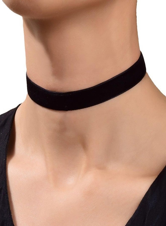 Palotay Black Velvet Choker for Women Adjustable Gothic Choker Collars for Women Jewelry 0.59in - Image 3